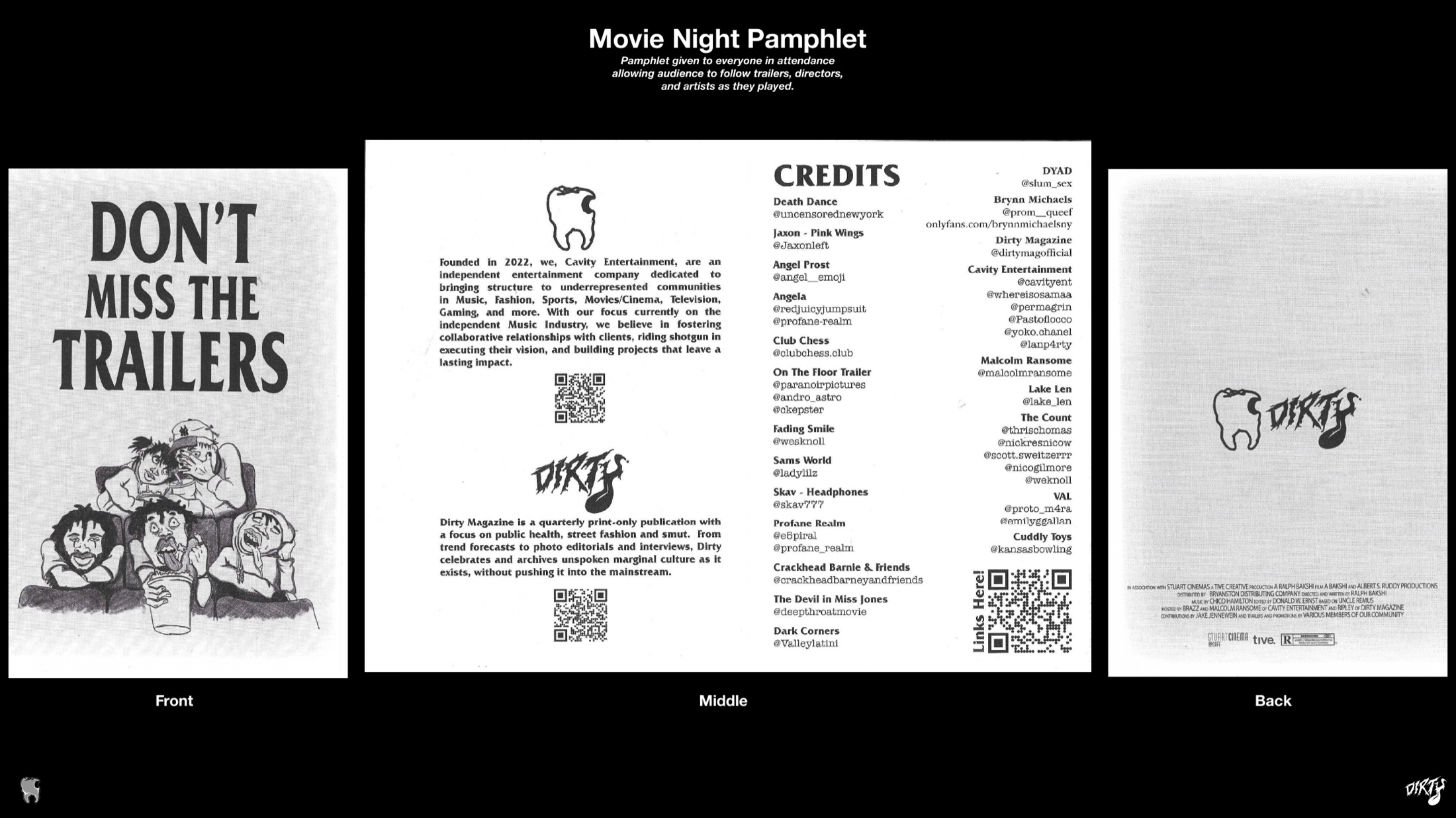 Don’t Miss The Trailers printed program