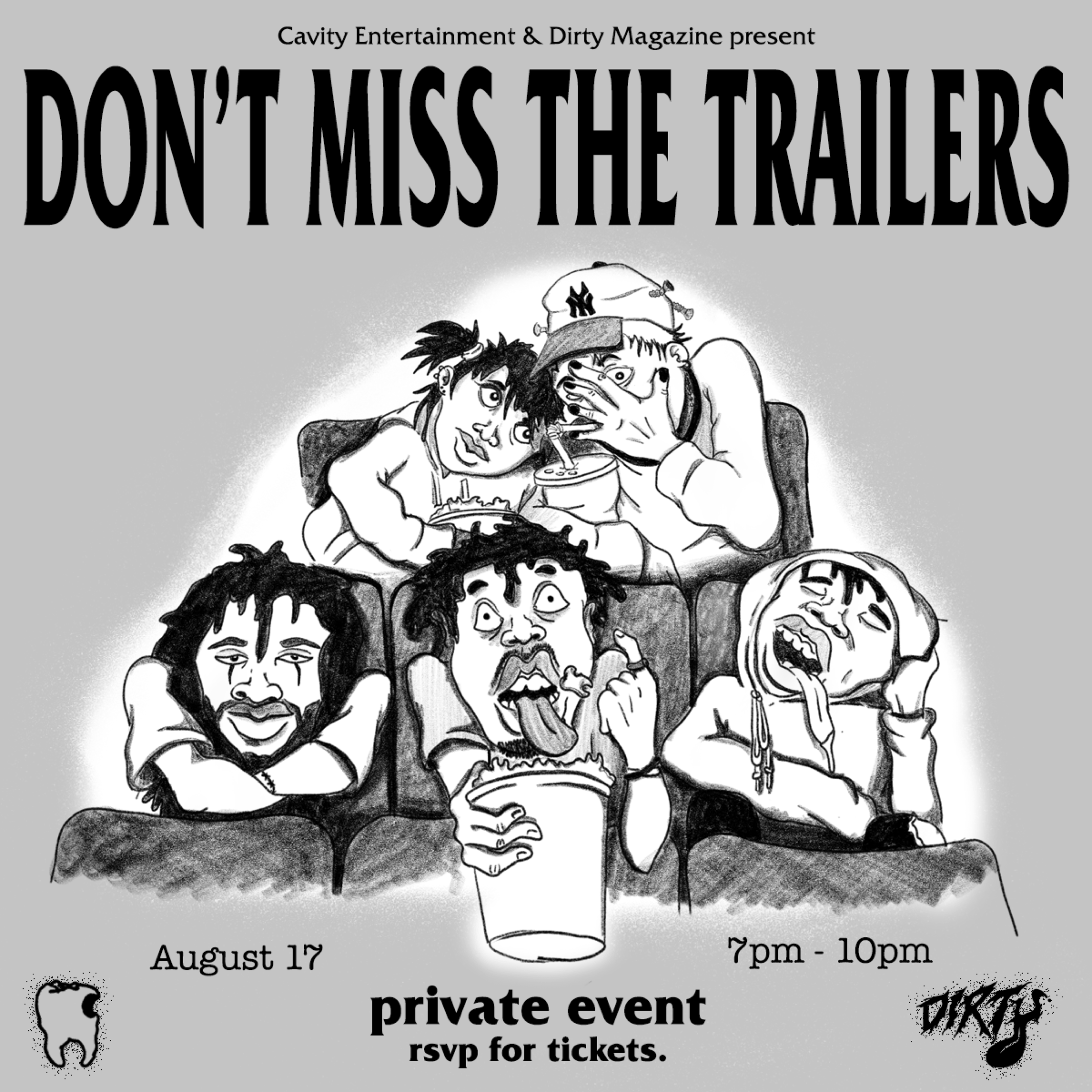 Don’t Miss The Trailers first-edition illustrated flyer