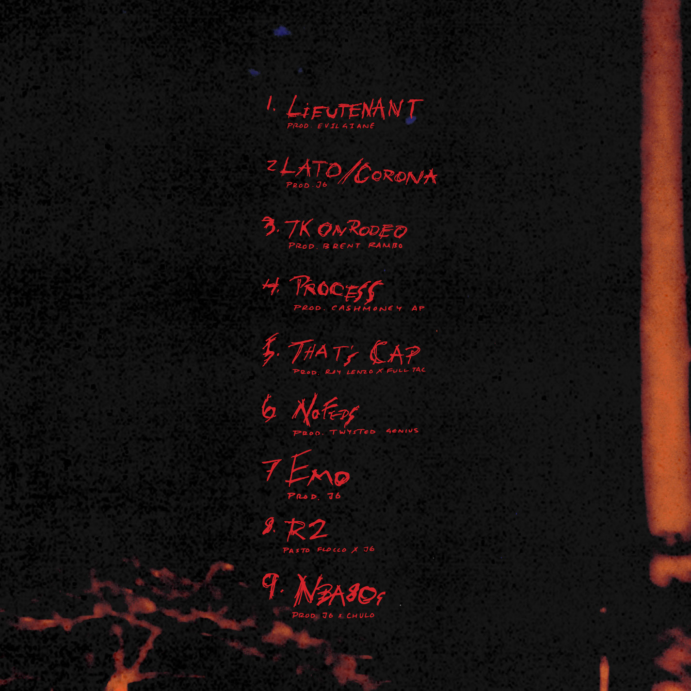 First page of Disturbing The Peace tracklist artwork