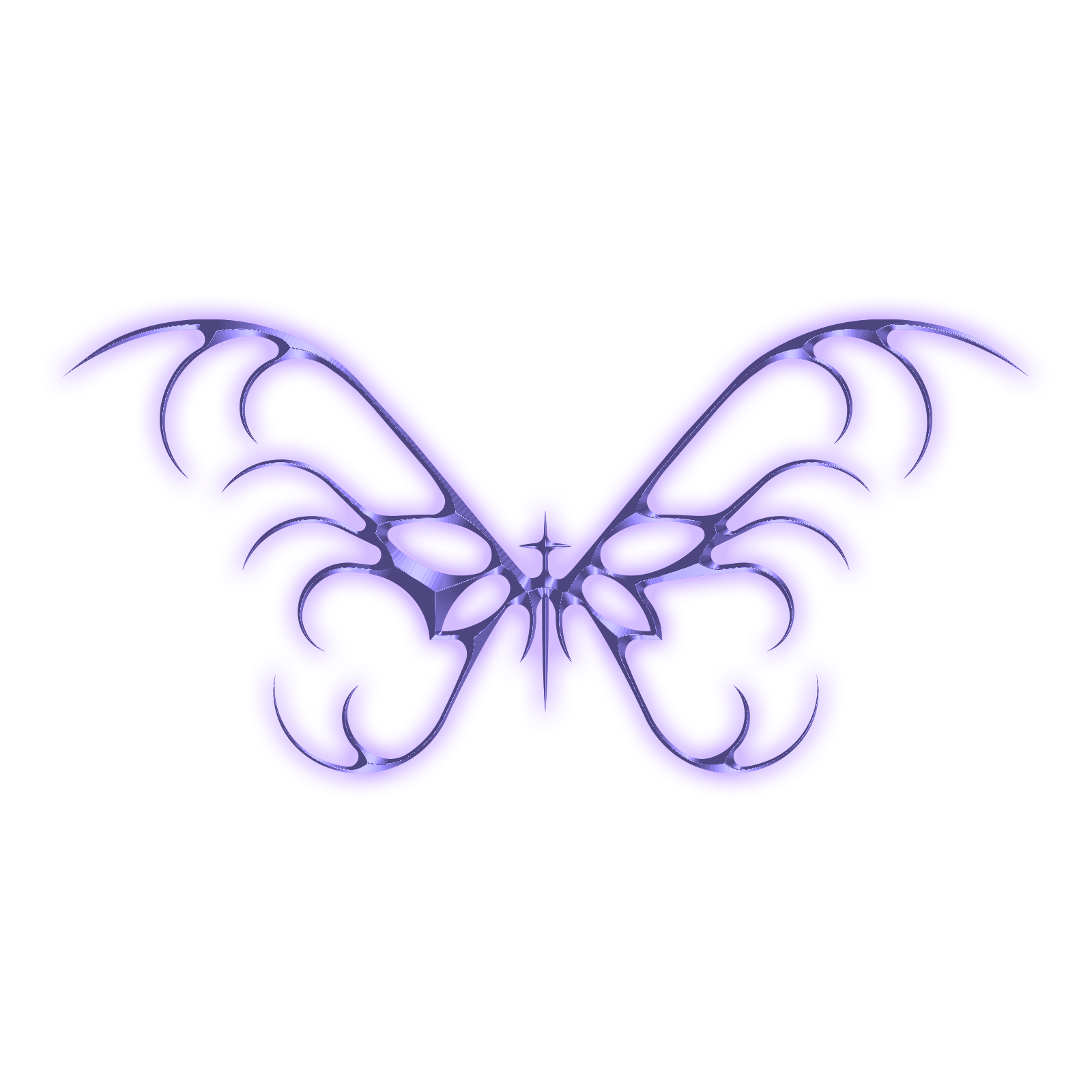Metallic purple Nocturne metal-moth emblem