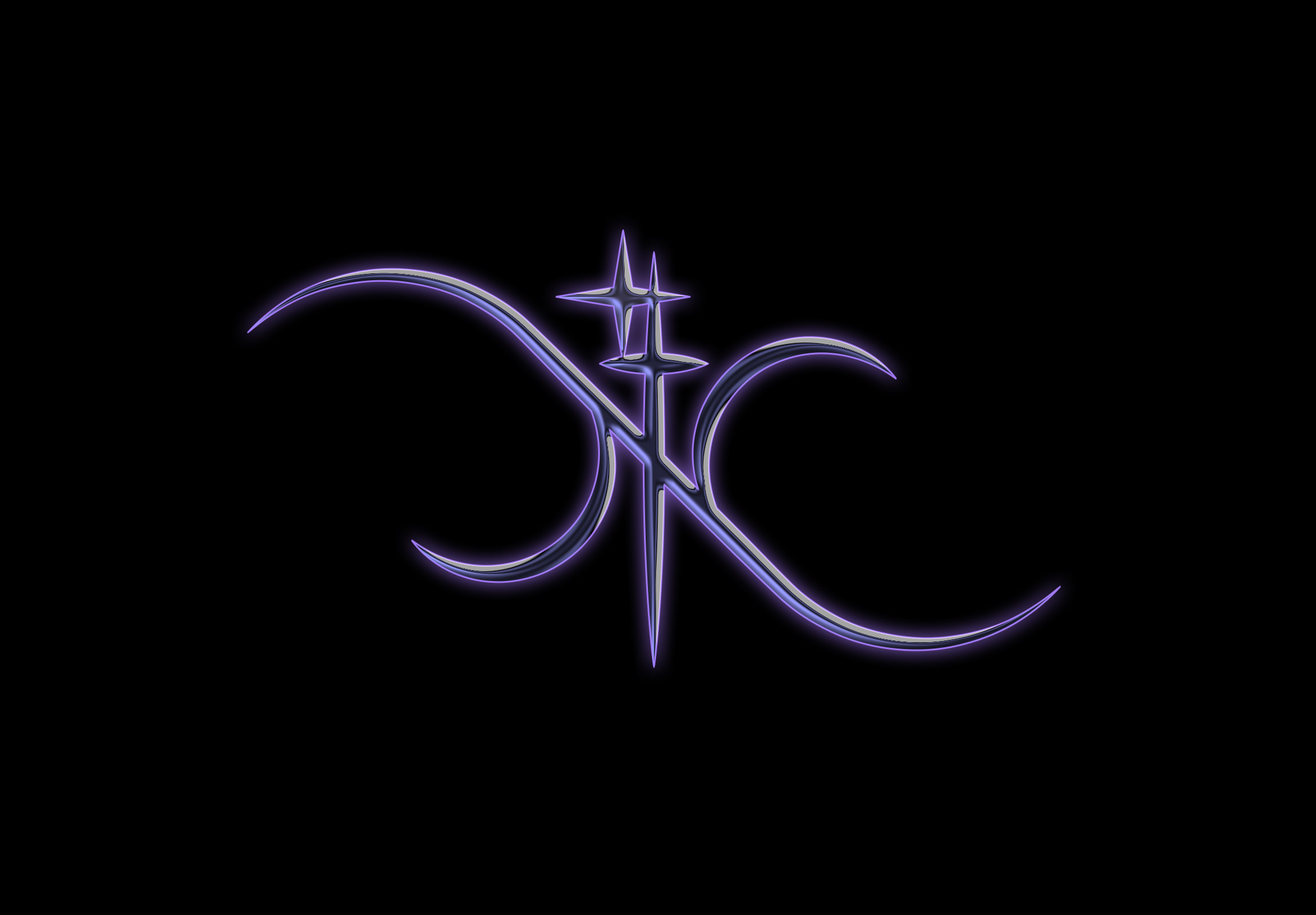 Silver and violet Nocturne sword monogram