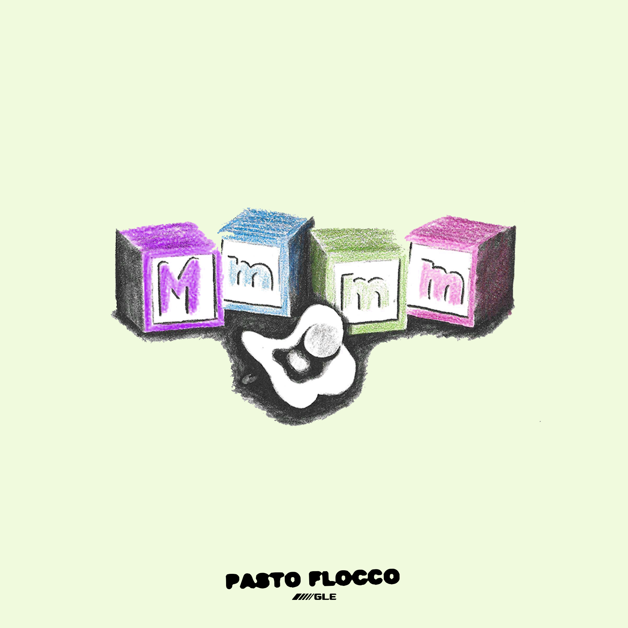 Mhm Mhm by Pasto Flocco single cover artwork drawn by Malcolm Ransome