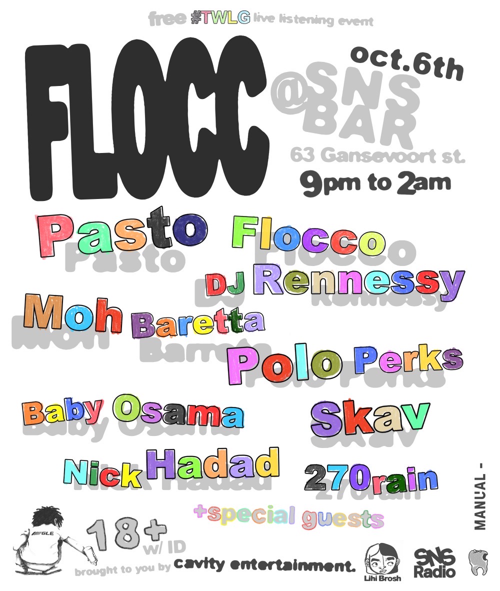 #TWLG free live listening event flyer for Sneakersnstuff